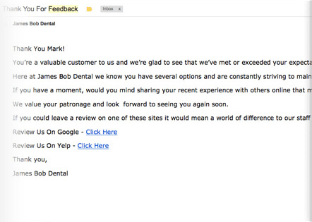 Automatized email Software for Reviews